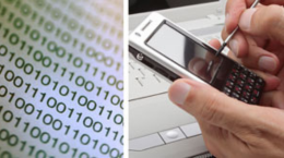 Binary code and a mobile phone