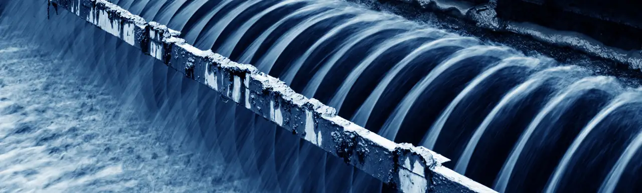 Water gushing out of dam
