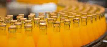 Beverage bottle at factory