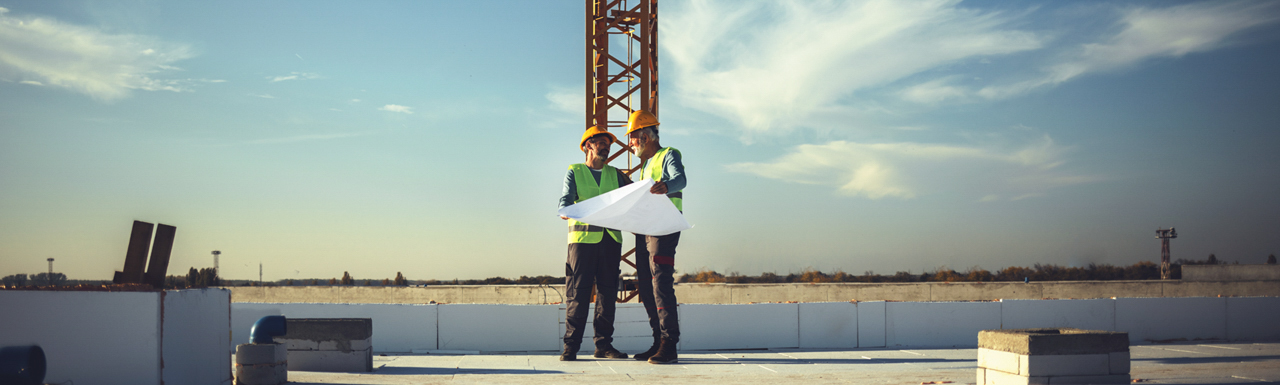 Construction workers on site