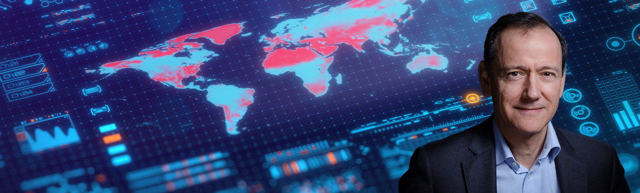 Image of Noel Richardson with world map