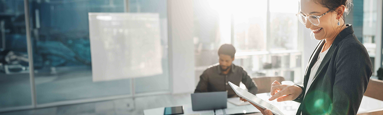 Two people in an office