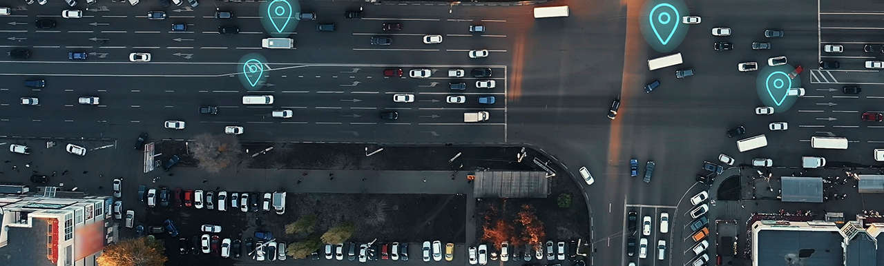 Cars on the road driving through