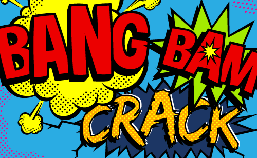 A graphic saying Bang Bam Crack A graphic saying Bang Bam Crack