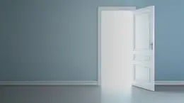 A door opened with light coming in